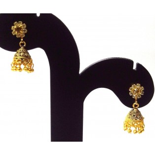 Golden Oxidized Earrings Jhumka Jhumki Ethnic Imitation Jewelry Drop Dangle EA73